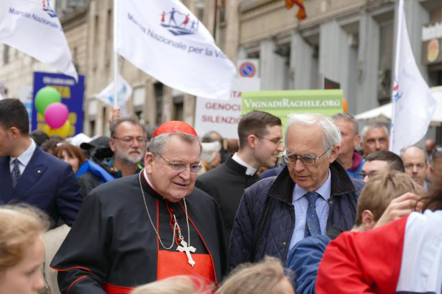 You are currently viewing Cardinal Burke leads thousands in 9th annual Rome March for Life