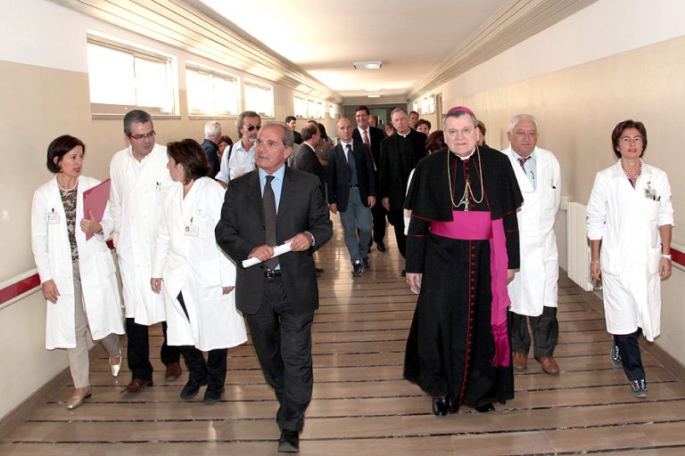 CHI & Casa leadership teams touring St. Pio's Casa Hospital in Italy during collaboration program.